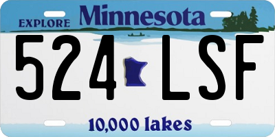 MN license plate 524LSF