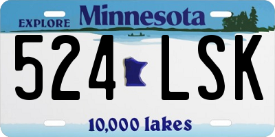 MN license plate 524LSK