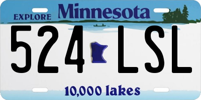 MN license plate 524LSL