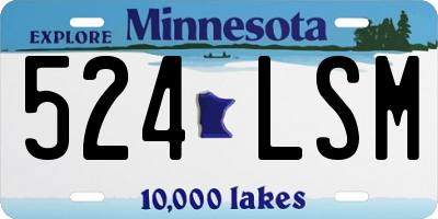 MN license plate 524LSM