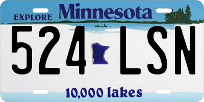 MN license plate 524LSN