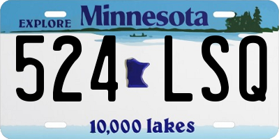 MN license plate 524LSQ