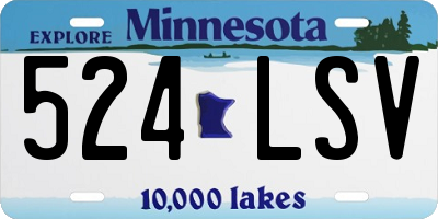 MN license plate 524LSV
