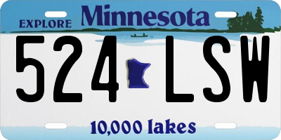 MN license plate 524LSW