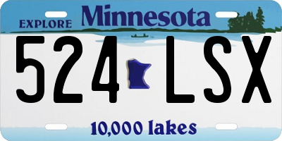 MN license plate 524LSX