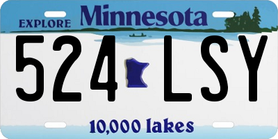 MN license plate 524LSY