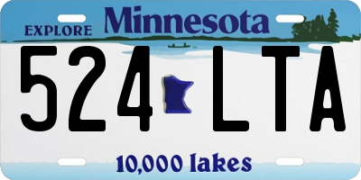 MN license plate 524LTA