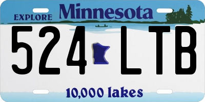 MN license plate 524LTB