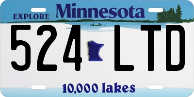 MN license plate 524LTD