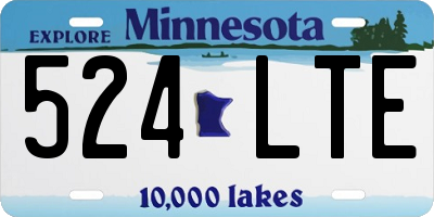 MN license plate 524LTE