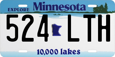 MN license plate 524LTH