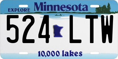 MN license plate 524LTW