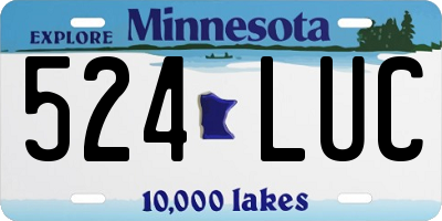 MN license plate 524LUC