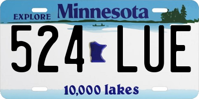 MN license plate 524LUE