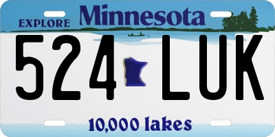 MN license plate 524LUK