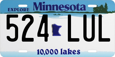 MN license plate 524LUL