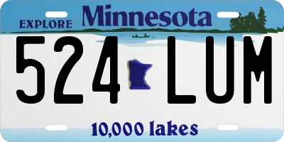 MN license plate 524LUM
