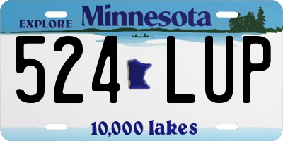 MN license plate 524LUP