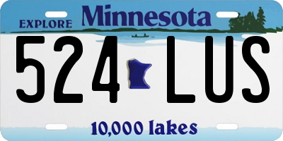 MN license plate 524LUS