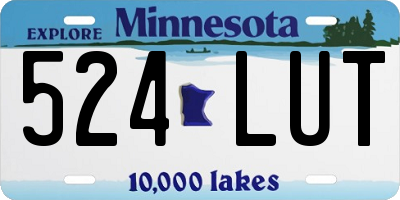 MN license plate 524LUT