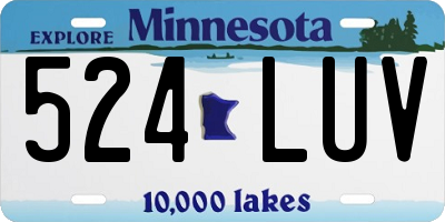 MN license plate 524LUV