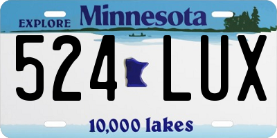 MN license plate 524LUX