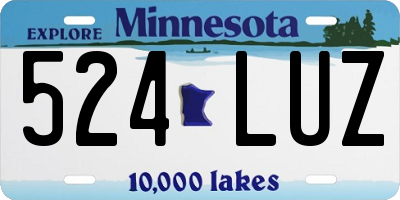 MN license plate 524LUZ