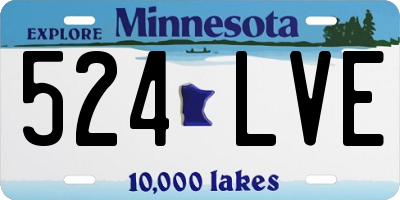 MN license plate 524LVE