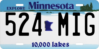 MN license plate 524MIG