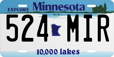 MN license plate 524MIR
