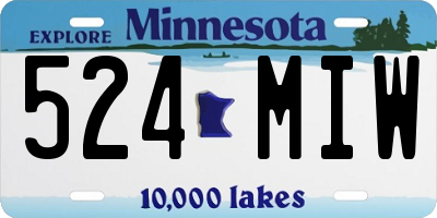 MN license plate 524MIW