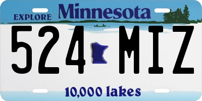 MN license plate 524MIZ