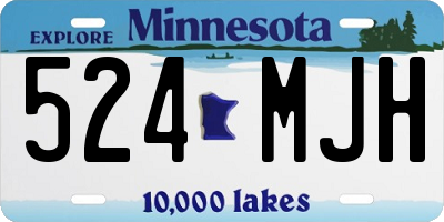 MN license plate 524MJH