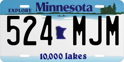 MN license plate 524MJM
