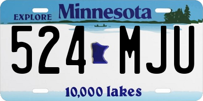 MN license plate 524MJU