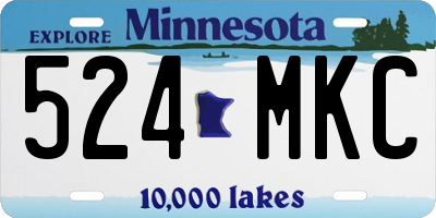MN license plate 524MKC