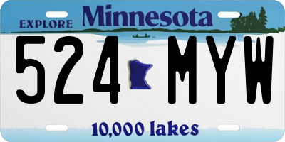 MN license plate 524MYW