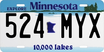 MN license plate 524MYX