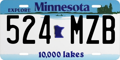 MN license plate 524MZB