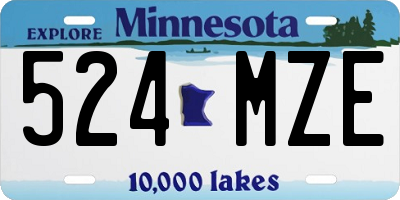 MN license plate 524MZE