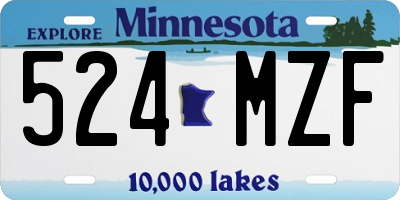 MN license plate 524MZF