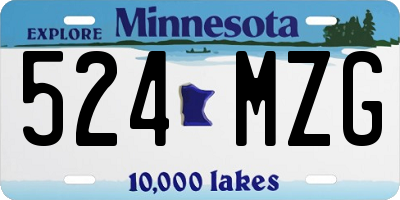 MN license plate 524MZG