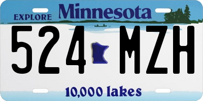 MN license plate 524MZH
