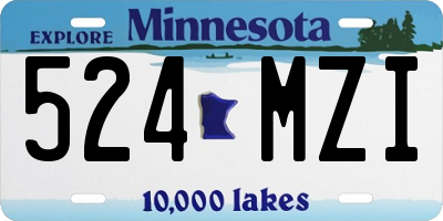 MN license plate 524MZI