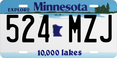 MN license plate 524MZJ