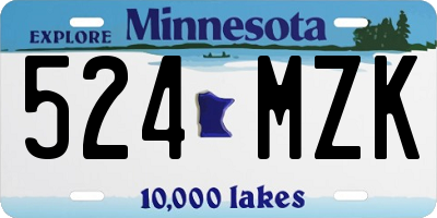 MN license plate 524MZK