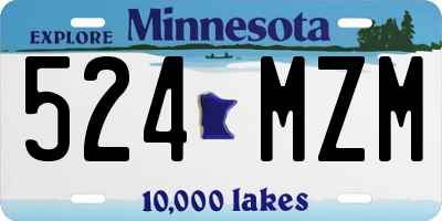 MN license plate 524MZM