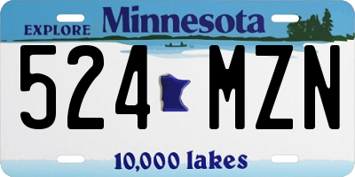 MN license plate 524MZN