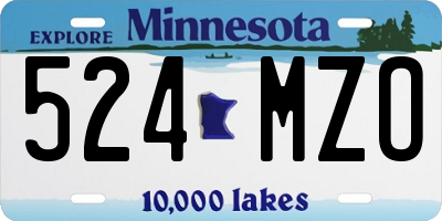 MN license plate 524MZO