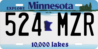 MN license plate 524MZR